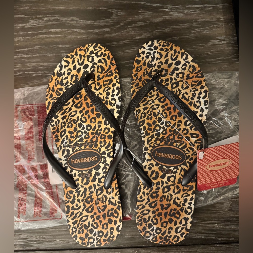 Havaianas Leopard Print Flip Flops